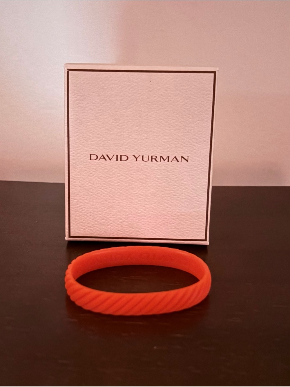 David Yurman Orange Twisted Cable Silicone Bracelet